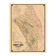 Load image into Gallery viewer, Digitally Restored and Enhanced 1895 Napa Map - Vintage Map of Napa California - Old Napa County CA Map - Historic Napa Wall Art - Napa Poster Map from Official Records and Latest Surveys