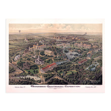 Load image into Gallery viewer, Digitally Restored and Enhanced 1897 Nashville Map Poster - Vintage Map of Nashville Tennessee Wall Art - Old Nashville Wall Decor - Birds Eye View Map of Nashville TN Centennial Exposition