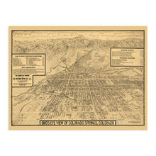 Cargar imagen en el visor de la galería, Digitally Restored and Enhanced 1909 Map of Colorado Springs - Vintage Map of Colorado Springs Wall Art Decor Print Poster - Panoramic Birds Eye View of Colorado Springs with Points of Interest