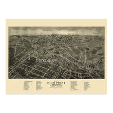 Load image into Gallery viewer, Digitally Restored and Enhanced 1913 High Point North Carolina Map - Old High Point Map of North Carolina Wall Art - High Point NC Map Poster History