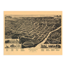 Load image into Gallery viewer, Digitally Restored and Enhanced 1887 Macon Georgia Map - Vintage Macon GA Wall Art Poster - Old Macon Georgia Map - Bird's Eye View of Macon Bibb County GA Showing Index to Points of Interest