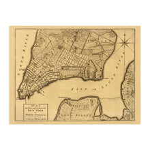 Load image into Gallery viewer, Digitally Restored and Enhanced 1776 Plan of New York City Map Print - NYC Vintage Map Wall Art - Map of New York City Poster - New York City Map Art - Vintage New York Poster - NYC Map Art