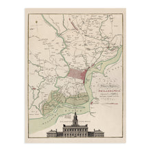 Load image into Gallery viewer, Digitally Restored and Enhanced 1777 Map of Philadelphia Pennsylvania - Vintage Map of Philadelphia City Wall Art - Plan of the City of Philadelphia Map Print Showing Landowners