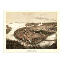 Load image into Gallery viewer, Digitally Restored and Enhanced 1877 Boston Map Wall Art View from the North - Vintage Map of City of Boston Wall Art - Vintage Boston Poster - Boston Map Poster - Map of Boston Massachusetts