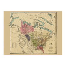 Load image into Gallery viewer, Digitally Restored and Enhanced 1836 Native American History Map - Vintage North America Map of Indian Tribes - North American Indian Tribes Map