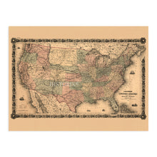Cargar imagen en el visor de la galería, Digitally Restored and Enhanced 1861 United States Military Map - Vintage Map of the United States Wall Art - Civil War of USA Map History - Old United States Map Poster - Colton's US Civil War Map
