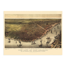 Cargar imagen en el visor de la galería, Digitally Restored and Enhanced 1885 New Orleans Louisiana Map - Vintage Map of New Orleans Wall Art - New Orleans Vintage Map - Historic New Orleans Poster with Names of Prominent Places