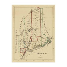 Load image into Gallery viewer, 1820 Maine State Map - Maine State Vintage Map - Wall Map Maine State Wall Art - Vintage Maine Map Poster - Old Map of Maine Wall Art - Maine Poster Map