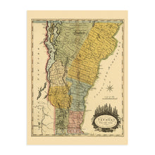 Cargar imagen en el visor de la galería, Digitally Restored and Enhanced 1814 Vermont Map - Vermont State Vintage Map - Vermont Wall Art - Old Vermont Map Poster - Vermont Wall Decor - Map of Vermont from Actual Survey