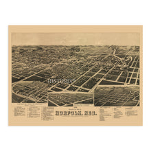 Load image into Gallery viewer, Digitally Restored and Enhanced 1889 Norfolk Nebraska Map - History Map of Norfolk Wall Art - Perspective Map of Norfolk NE - Old Map of Nebraska Poster