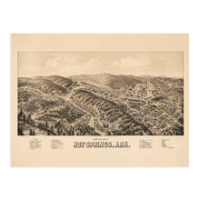 Load image into Gallery viewer, Digitally Restored and Enhanced 1888 Hot Springs Arkansas Map - Vintage Hot Springs Wall Art - Old Hot Springs Map Poster - Bird's Eye View of Hot Springs Arkansas - Restored Hot Springs AR History Map