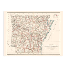 Load image into Gallery viewer, Digitally Restored and Enhanced 1886 Arkansas State Map - Arkansas State Vintage Map - Arkansas Poster - Map Arkansas Wall Art - Vintage Arkansas Wall Map - Restored Historic Arkansas Map Poster