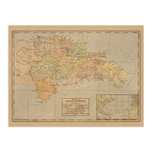 Load image into Gallery viewer, Digitally Restored and Enhanced 1910 Dominican Republic Map Poster - Vintage Map of Dominican Republic Wall Art - Old Mapa de la Republica Dominicana