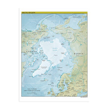 Cargar imagen en el visor de la galería, Digitally Restored and Enhanced 2021 Arctic Region Map Poster - Arctic Poster Print - North Pole Poster - Polar Region Map - Arctic Ocean Map