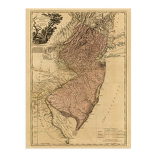 Cargar imagen en el visor de la galería, Digitally Restored and Enhanced 1777 Map of New Jersey State - New Jersey Vintage Map - Province of New Jersey Divided Into East and West - New Jersey Wall Art - Old Map of New Jersey