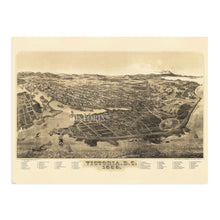 Load image into Gallery viewer, Digitally Restored and Enhanced 1889 Victoria BC Canada Map Poster - Vintage Victoria British Columbia Map of Canada - History Map of Victoria Canada Wall Art - Birds Eye View of Victoria BC Canada Poster