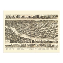 Load image into Gallery viewer, Digitally Restored and Enhanced 1886 Columbus Georgia Map - Vintage Columbus Georgia Wall Art - History Map of Columbus GA Poster - Perspective Bird's Eye View of Muscogee County Columbus GA Map Print