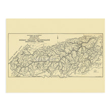 Load image into Gallery viewer, Digitally Restored and Enhanced 1934 Great Smoky Mountains National Park Map - Vintage Great Smoky Mountains Map- Old Smoky Mountains Poster - Preliminary Base Map of Great Smoky Mountains National Park