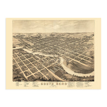 Load image into Gallery viewer, Digitally Restored and Enhanced 1874 South Bend Indiana Map - Old South Bend St Joseph County Indiana Wall Art - History Map of South Bend City IN Poster
