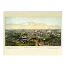 Load image into Gallery viewer, Digitally Restored and Enhanced 1867 Columbus Ohio Map Poster - Vintage Map of Columbus Ohio Wall Art - Old Columbus Map - Historic Columbus Poster Viewed from Capital University