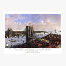 Load image into Gallery viewer, Digitally Restored and Enhanced 1885 New York Brooklyn Bridge Wall Art - Vintage Brooklyn Bridge Wall Art Color - Wall Art Brooklyn Bridge Poster - Brooklyn Bridge Print - Brooklyn Bridge Art