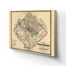 Cargar imagen en el visor de la galería, Digitally Restored and Enhanced 1862 Washington DC Map - Canvas Wrap Vintage Washington DC Map - District of Columbia & Environs Map Showing Fortifications Wall Art Poster
