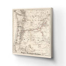 Load image into Gallery viewer, Digitally Restored and Enhanced 1880 Oregon and Washington Map Canvas - Canvas Wrap Vintage Oregon Map - Historic Oregon Wall Art - Old Map of Oregon State - Oregon & Washington State Map Territory