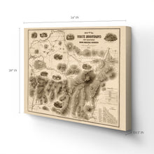Cargar imagen en el visor de la galería, Digitally Restored and Enhanced 1858 White Mountains Map Canvas Art - Canvas Wrap Vintage Map of White Mountains Wall Art - Old White Mountains New Hampshire Map Poster From Original Surveys