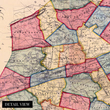Load image into Gallery viewer, Digitally Restored and Enhanced 1856 Chester County Map Canvas - Canvas Wrap Vintage Pennsylvania Map Poster - Old Chester County PA Map - Restored Map of Pennsylvania Poster - Chester County Wall Art