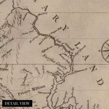 Cargar imagen en el visor de la galería, Digitally Restored and Enhanced 1747 Northern Neck Virginia Map Canvas - Canvas Wrap Vintage Virginia Wall Map - Historic Northern Neck Wall Art - A Survey of The Northern Neck of Virginia Map Print