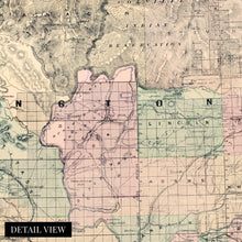 Load image into Gallery viewer, Digitally Restored and Enhanced 1889 Washington Map Canvas Art - Canvas Wrap Vintage Washington Wall Map - Restored Map of Washington State Poster - Township & County Map of Washington Wall Art