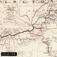 Load image into Gallery viewer, Digitally Restored and Enhanced 1880 Oregon and Washington Map Canvas - Canvas Wrap Vintage Oregon Map - Historic Oregon Wall Art - Old Map of Oregon State - Oregon & Washington State Map Territory