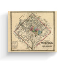 Cargar imagen en el visor de la galería, Digitally Restored and Enhanced 1862 Washington DC Map - Canvas Wrap Vintage Washington DC Map - District of Columbia & Environs Map Showing Fortifications Wall Art Poster