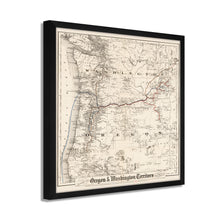 Cargar imagen en el visor de la galería, Digitally Restored and Enhanced 1880 Oregon and Washington Map -Framed Vintage Oregon Poster - Old Oregon Map Art - Restored Township Map Of Oregon State & Washington Territory