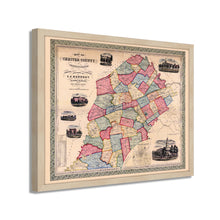 Load image into Gallery viewer, Digitally Restored and Enhanced 1856 Map of Chester County PA - Framed Vintage Pennsylvania Map Poster - Historic Chester County PA Map - Restored Chester County Pennsylvania Wall Art