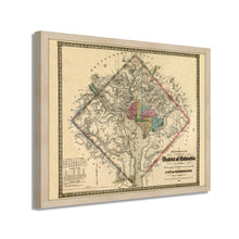 Cargar imagen en el visor de la galería, Digitally Restored and Enhanced 1862 Washington DC Map - Framed Vintage Washington DC Map - Old Washington DC Map- District of Columbia Map & Environs Showing Fortifications Wall Art Poster