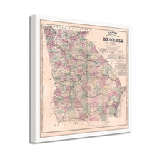 Cargar imagen en el visor de la galería, Digitally Restored and Enhanced 1864 Georgia Map - Framed Vintage Map of Georgia - Old Georgia State Wall Map - Restored Topographical Map of Georgia Wall Art Poster Print
