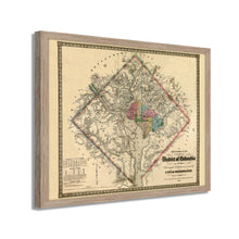 Cargar imagen en el visor de la galería, Digitally Restored and Enhanced 1862 Washington DC Map - Framed Vintage Washington DC Map - Old Washington DC Map- District of Columbia Map & Environs Showing Fortifications Wall Art Poster