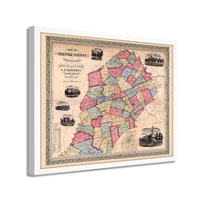 Load image into Gallery viewer, Digitally Restored and Enhanced 1856 Map of Chester County PA - Framed Vintage Pennsylvania Map Poster - Historic Chester County PA Map - Restored Chester County Pennsylvania Wall Art