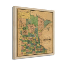 Cargar imagen en el visor de la galería, Digitally Restored and Enhanced 1874 Minnesota Map - Framed Vintage Minnesota Map - Old Minnesota State Map - Restored Township & Railroad Wall Map of Minnesota Wall Art Poster