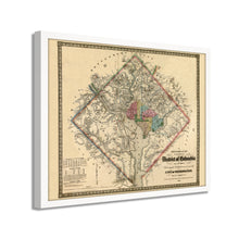 Cargar imagen en el visor de la galería, Digitally Restored and Enhanced 1862 Washington DC Map - Framed Vintage Washington DC Map - Old Washington DC Map- District of Columbia Map & Environs Showing Fortifications Wall Art Poster