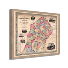 Load image into Gallery viewer, Digitally Restored and Enhanced 1856 Map of Chester County PA - Framed Vintage Pennsylvania Map Poster - Historic Chester County PA Map - Restored Chester County Pennsylvania Wall Art
