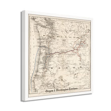 Cargar imagen en el visor de la galería, Digitally Restored and Enhanced 1880 Oregon and Washington Map -Framed Vintage Oregon Poster - Old Oregon Map Art - Restored Township Map Of Oregon State & Washington Territory