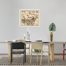 Cargar imagen en el visor de la galería, 1858 White Mountains Map - 21x25 Inch Light Walnut Framed Vintage New Hampshire Map - Old White Mountains Wall Art - Map of White Mountains New Hampshire From Original Surveys