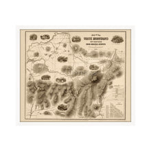 Cargar imagen en el visor de la galería, 1858 White Mountains Map - 21x25 Inch Light Walnut Framed Vintage New Hampshire Map - Old White Mountains Wall Art - Map of White Mountains New Hampshire From Original Surveys