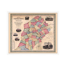 Load image into Gallery viewer, Digitally Restored and Enhanced 1856 Map of Chester County PA - Framed Vintage Pennsylvania Map Poster - Historic Chester County PA Map - Restored Chester County Pennsylvania Wall Art