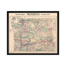 Cargar imagen en el visor de la galería, Digitally Restored and Enhanced 1889 Washington Map Framed Vintage Washington Wall Art - Old WA State Map - Restored Washington Wall Map - Township & County Map of Washington State