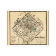 Cargar imagen en el visor de la galería, Digitally Restored and Enhanced 1862 Washington DC Map - Framed Vintage Washington DC Map - Old Washington DC Map- District of Columbia Map & Environs Showing Fortifications Wall Art Poster