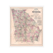 Cargar imagen en el visor de la galería, Digitally Restored and Enhanced 1864 Georgia Map - Framed Vintage Map of Georgia - Old Georgia State Wall Map - Restored Topographical Map of Georgia Wall Art Poster Print