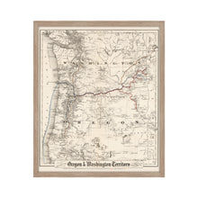 Cargar imagen en el visor de la galería, Digitally Restored and Enhanced 1880 Oregon and Washington Map -Framed Vintage Oregon Poster - Old Oregon Map Art - Restored Township Map Of Oregon State & Washington Territory